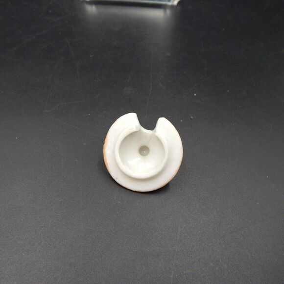 Lustreware Condiment Set Salt Pepper Mustard Jar Boat Peach White Floral Canoe - Picture 8 of 12